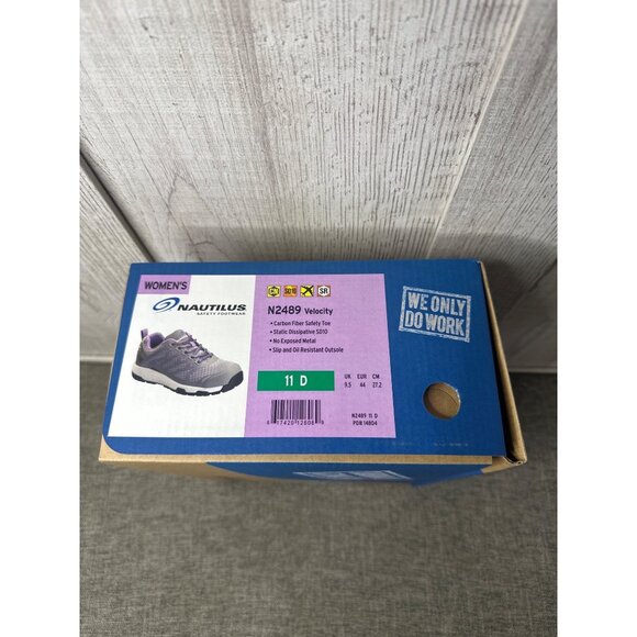 Nautilus Womens Size 11 D Steel Toe Athletic Work Shoes Gray & Purple - Picture 9 of 9